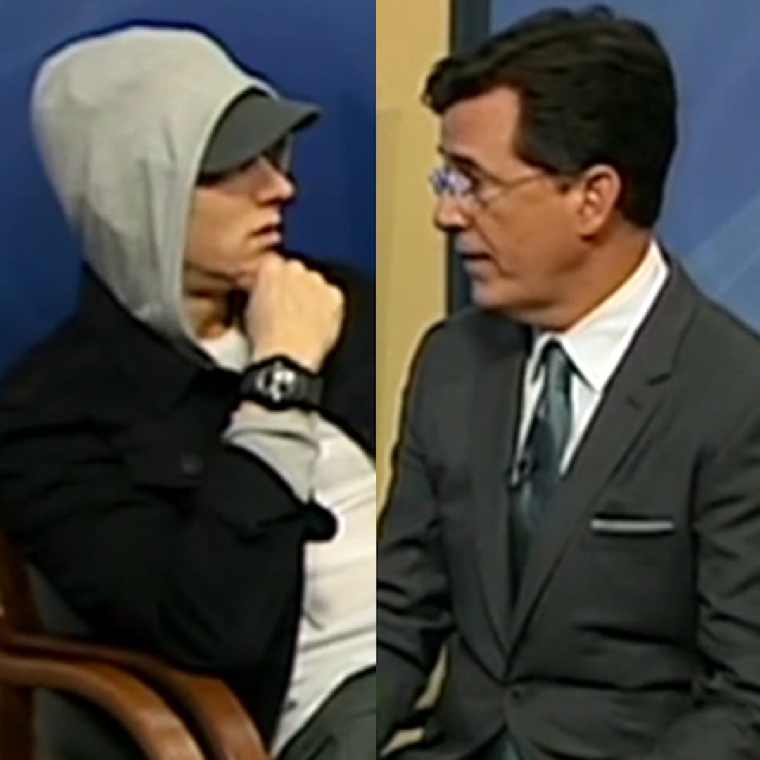 Stephen Colbert Eminem Interview Behind The Scenes Stephen Colbert Interviews ''Local Michigander'' Eminem: Watch Now!